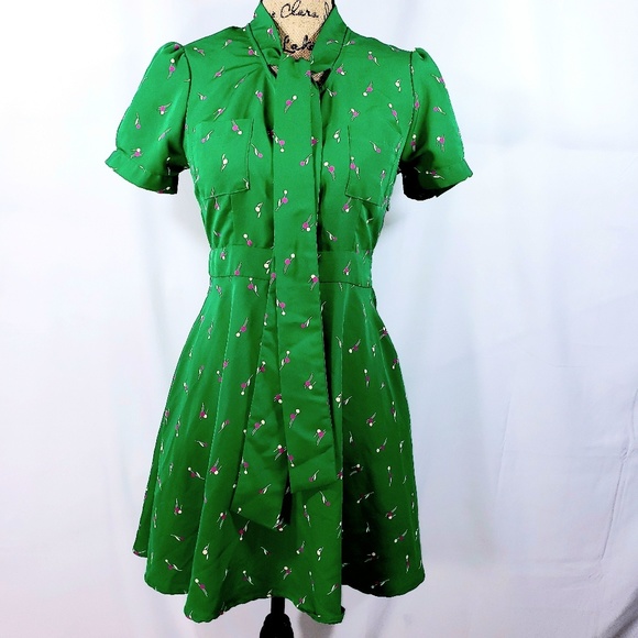 Forever 21 green a-line mini dress size small - Picture 1 of 8